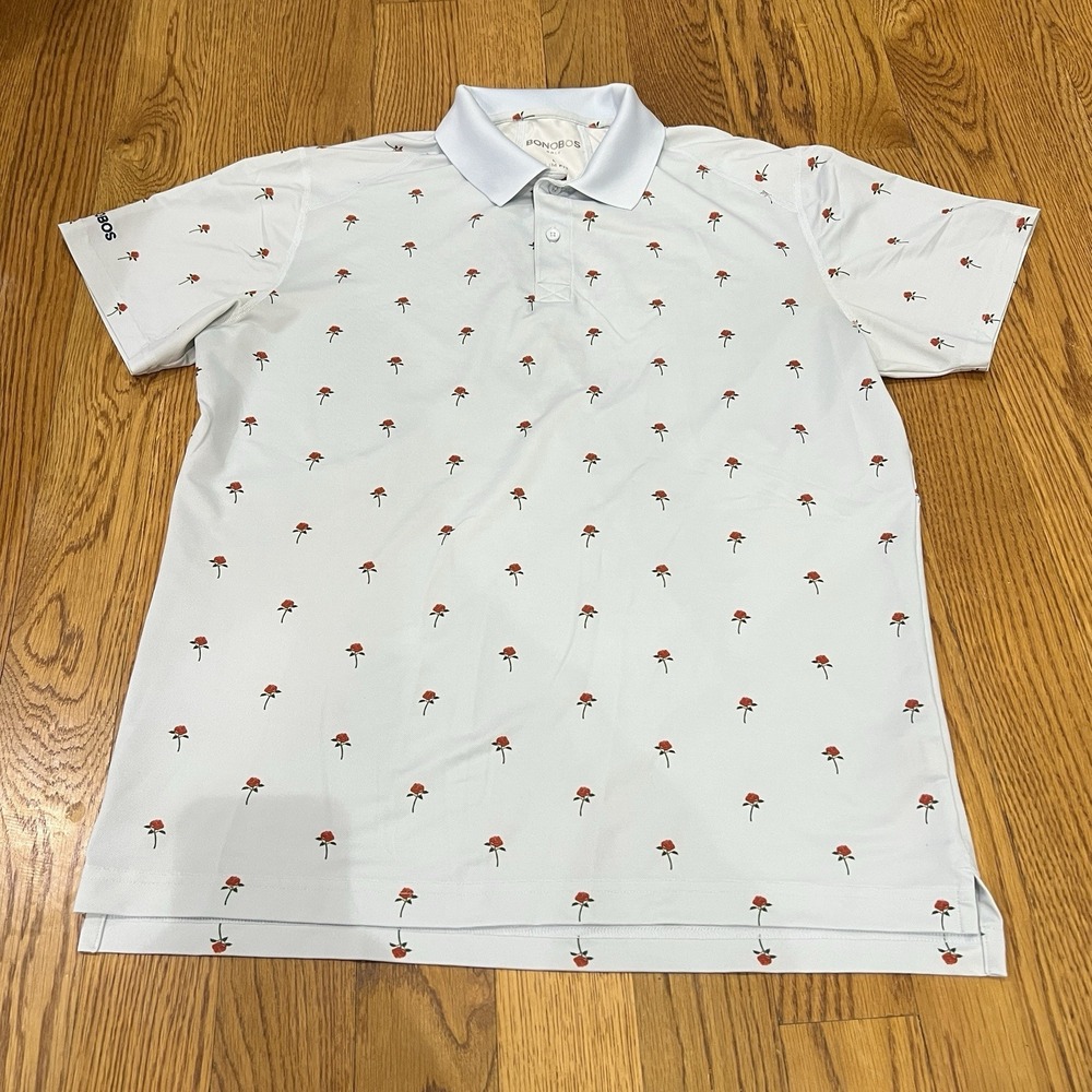 Bonobos Golf Polo Slim‎ Fit Rose Pattern Size Large
